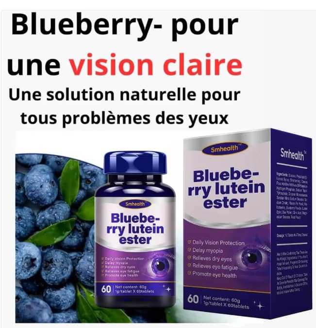 Blueberry Lutein Ester – Soin Complet des Yeux pour une Vue Claire, Confortable et Protégée Naturellement !